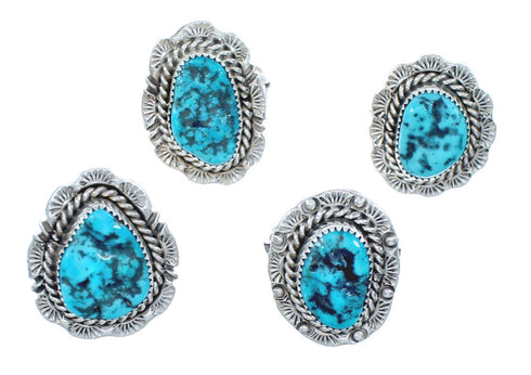 Navajo Turquoise Sterling Silver Ring Size 8-1/4 AX123111